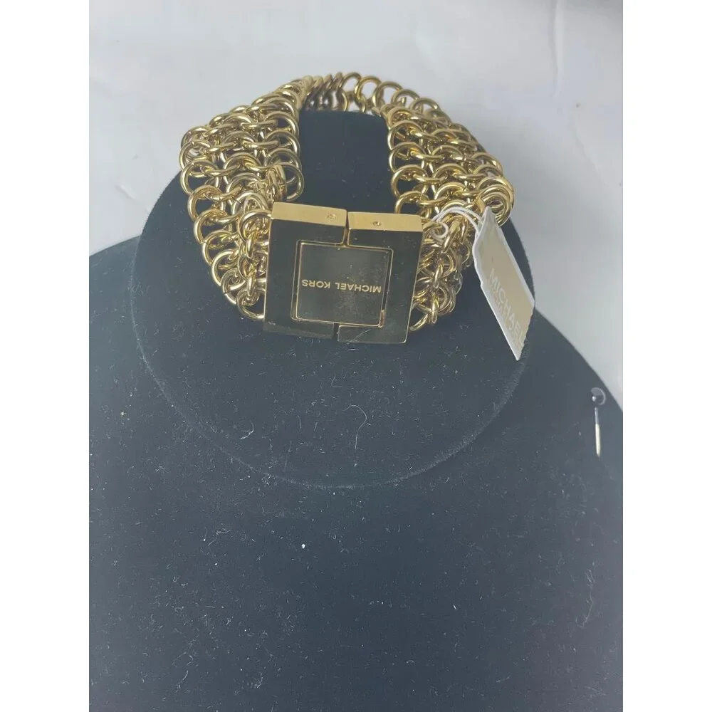 Michael Kors Gold-Tone Chain-Link Bracelet With Signature Logo Clasp - Picture 10 of 11